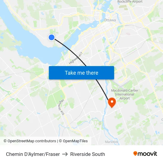 Chemin D'Aylmer/Fraser to Riverside South map
