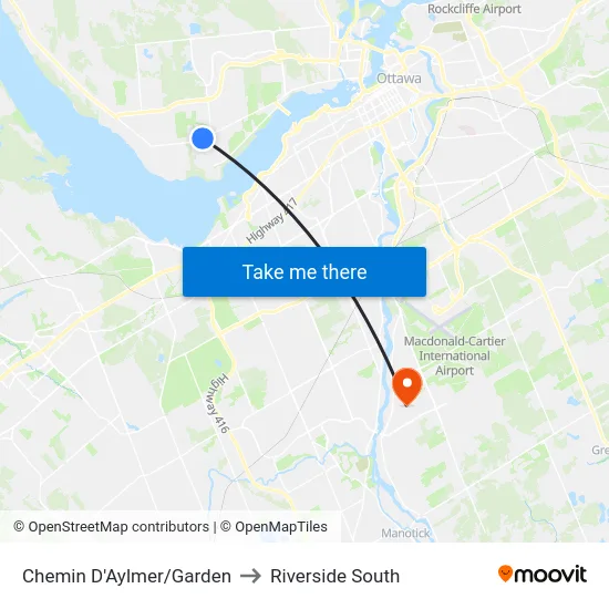 Chemin D'Aylmer/Garden to Riverside South map