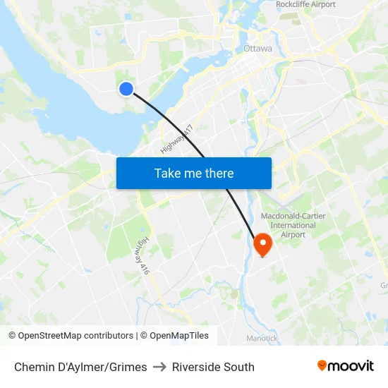Chemin D'Aylmer/Grimes to Riverside South map