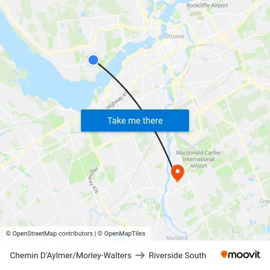 Chemin D'Aylmer/Morley-Walters to Riverside South map
