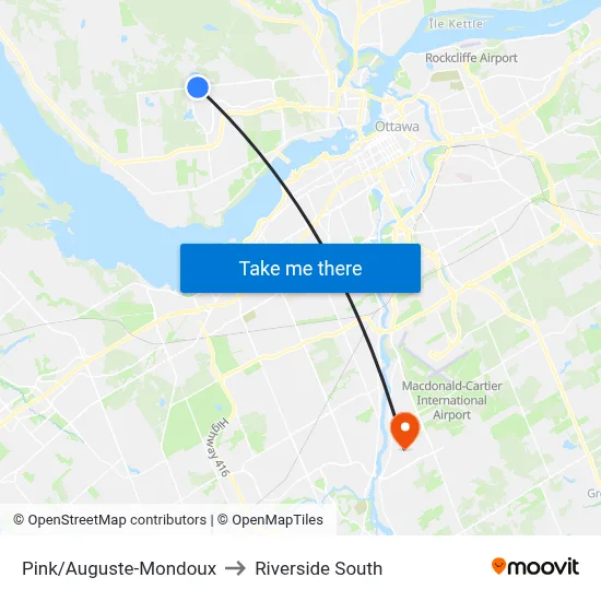 Pink/Auguste-Mondoux to Riverside South map