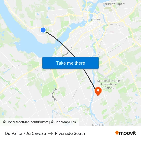 Du Vallon/Du Caveau to Riverside South map