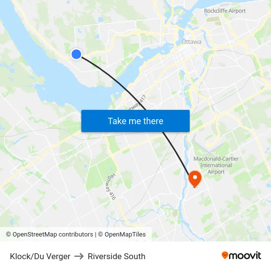 Klock/Du Verger to Riverside South map