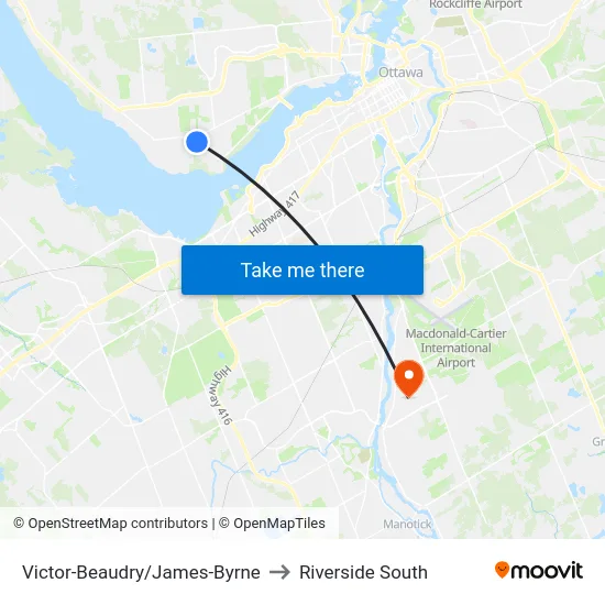 Victor-Beaudry/James-Byrne to Riverside South map