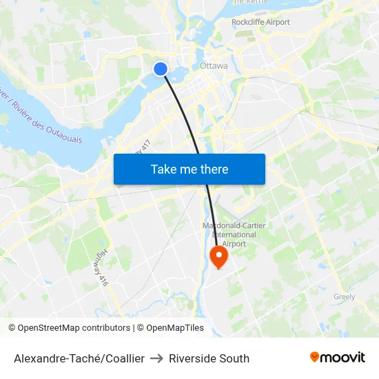 Alexandre-Taché/Coallier to Riverside South map
