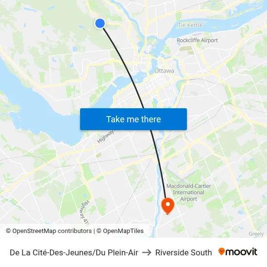 De La Cité-Des-Jeunes/Du Plein-Air to Riverside South map