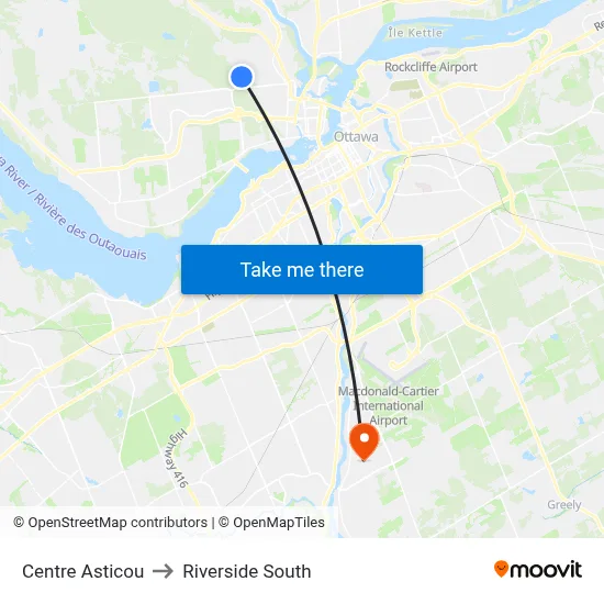 Centre Asticou to Riverside South map