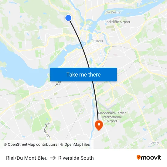 Riel/Du Mont-Bleu to Riverside South map