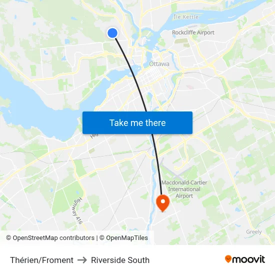 Thérien/Froment to Riverside South map
