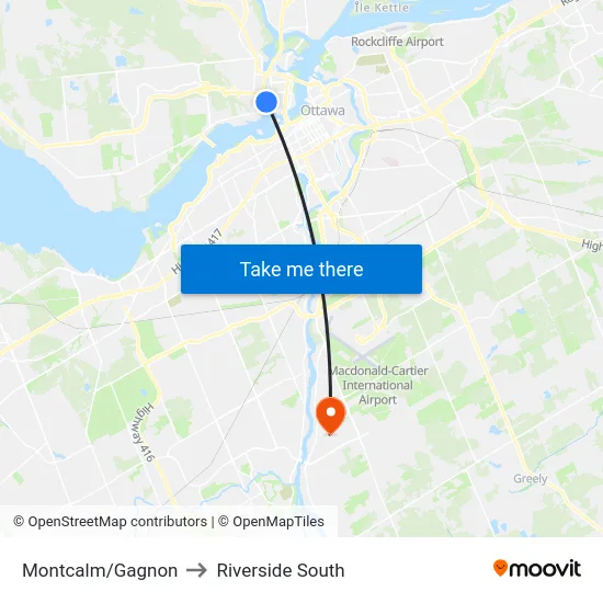 Montcalm/Gagnon to Riverside South map