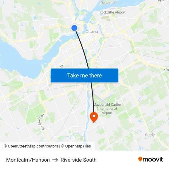 Montcalm/Hanson to Riverside South map