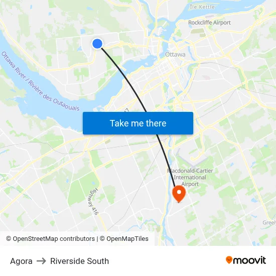 Agora to Riverside South map