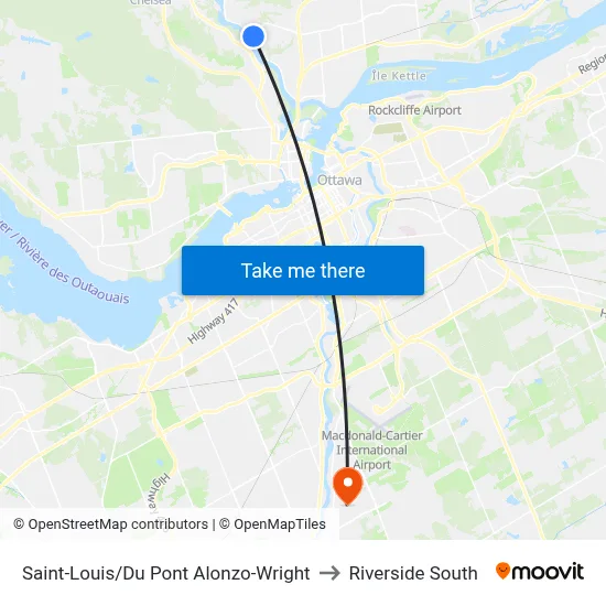 Saint-Louis/Du Pont Alonzo-Wright to Riverside South map