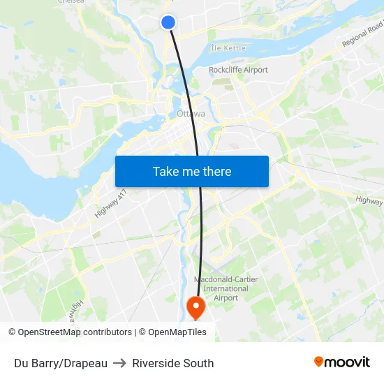 Du Barry/Drapeau to Riverside South map