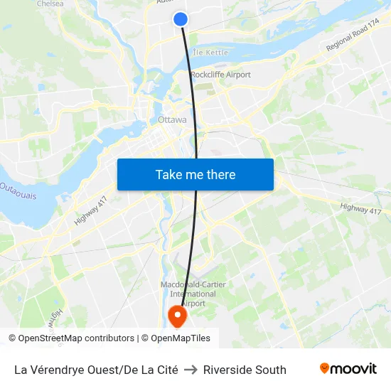 La Vérendrye Ouest/De La Cité to Riverside South map