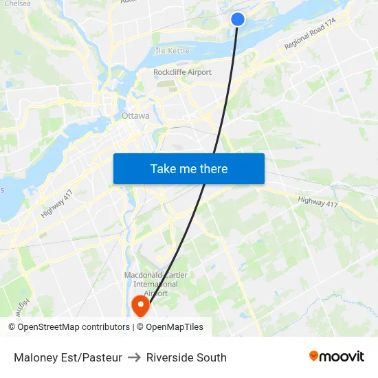 Maloney Est/Pasteur to Riverside South map
