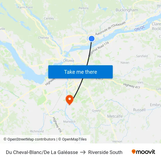 Du Cheval-Blanc/De La Galéasse to Riverside South map