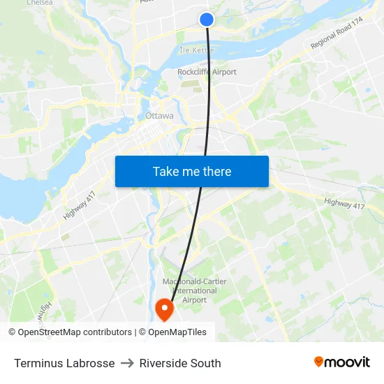 Terminus Labrosse to Riverside South map