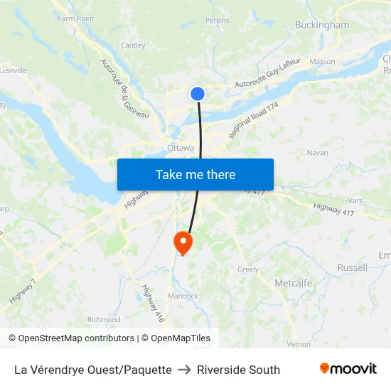 La Vérendrye Ouest/Paquette to Riverside South map