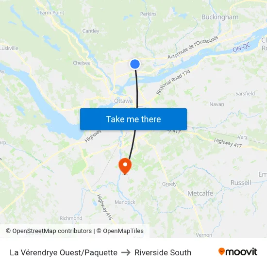 La Vérendrye Ouest/Paquette to Riverside South map