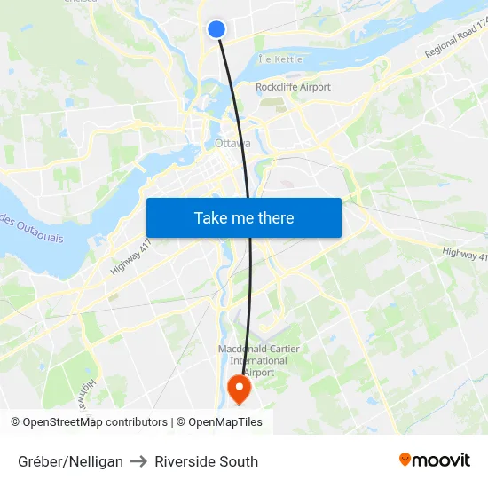 Gréber/Nelligan to Riverside South map