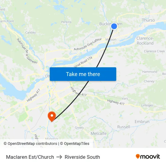 Maclaren Est/Church to Riverside South map
