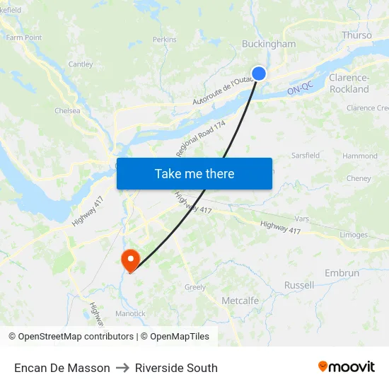 Encan De Masson to Riverside South map