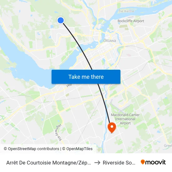 Arrêt De Courtoisie Montagne/Zéphyr to Riverside South map