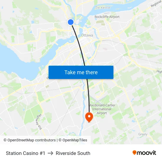 Station Casino #1 to Riverside South map