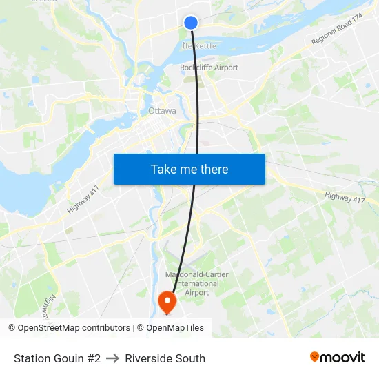 Station Gouin #2 to Riverside South map