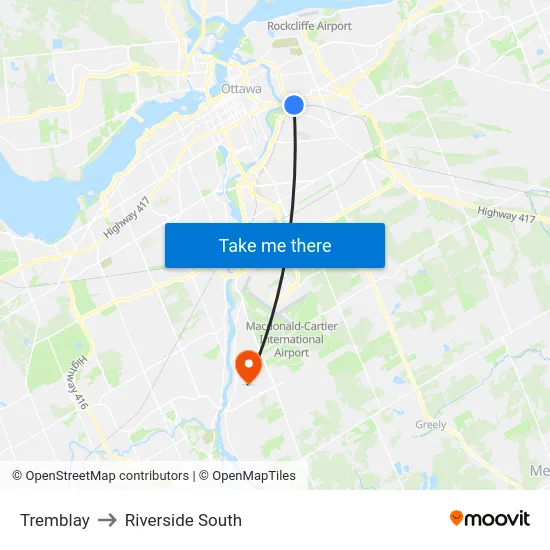 Tremblay to Riverside South map
