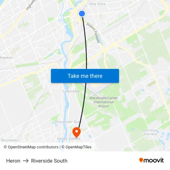 Heron to Riverside South map