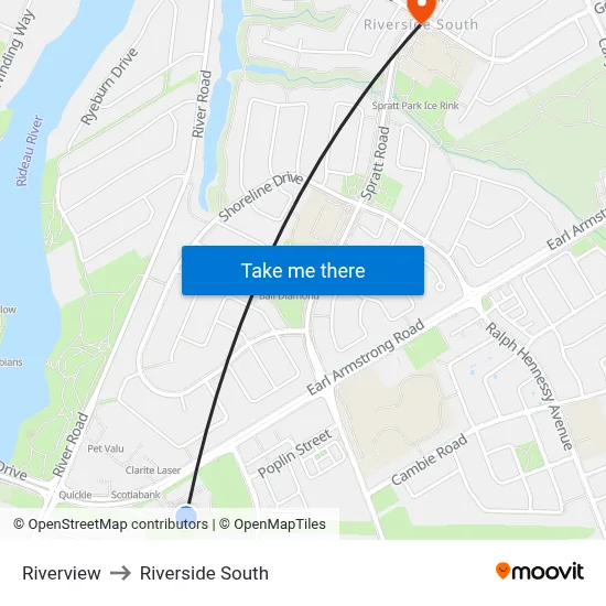 Riverview to Riverside South map