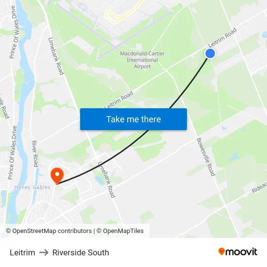 Leitrim to Riverside South map