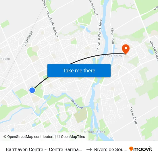 Barrhaven Centre ~ Centre Barrhaven to Riverside South map