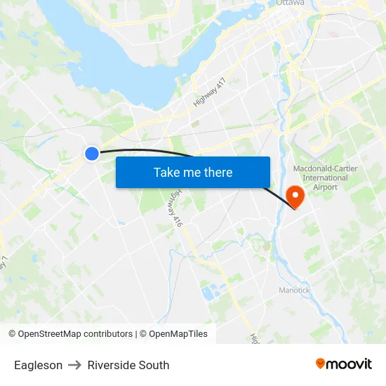 Eagleson to Riverside South map