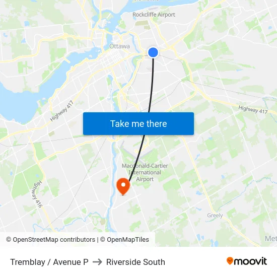 Tremblay / Avenue P to Riverside South map
