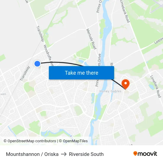 Mountshannon / Oriska to Riverside South map