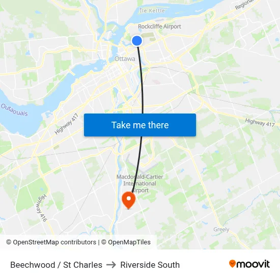 Beechwood / St Charles to Riverside South map