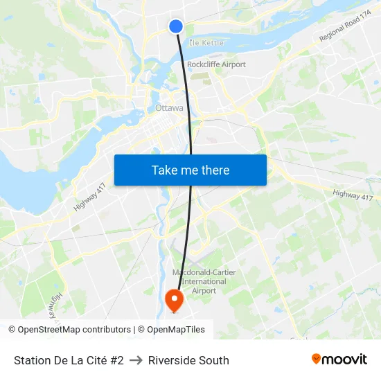 Station De La Cité #2 to Riverside South map