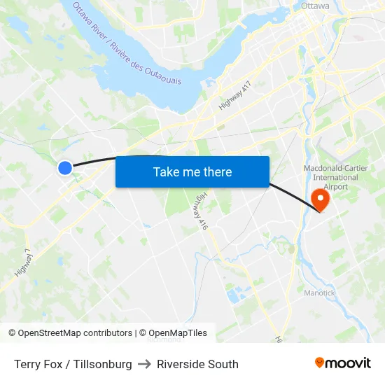 Terry Fox / Tillsonburg to Riverside South map