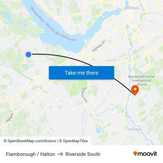 Flamborough / Halton to Riverside South map