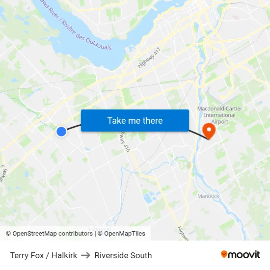 Terry Fox / Halkirk to Riverside South map