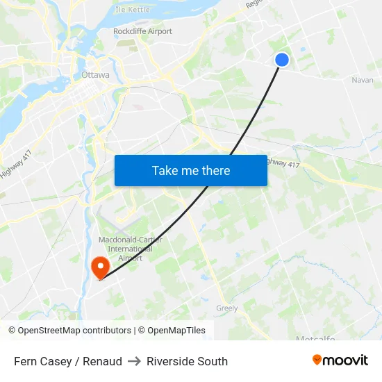 Fern Casey / Renaud to Riverside South map