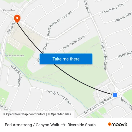 Earl Armstrong / Canyon Walk to Riverside South map