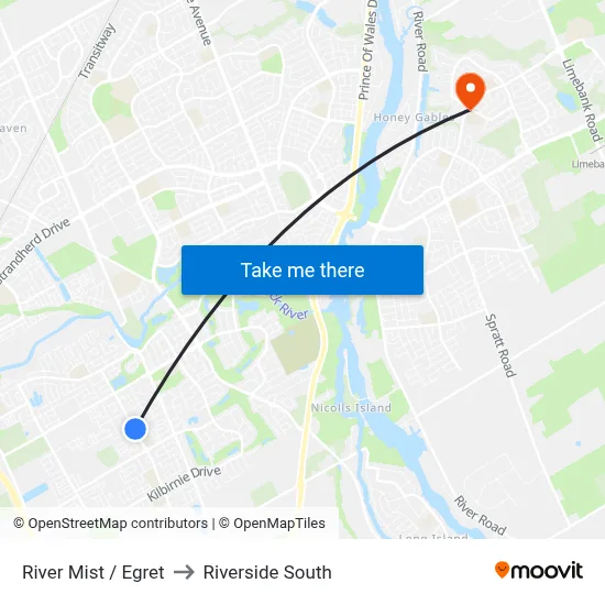 River Mist / Egret to Riverside South map