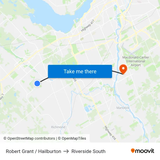 Robert Grant / Hailburton to Riverside South map
