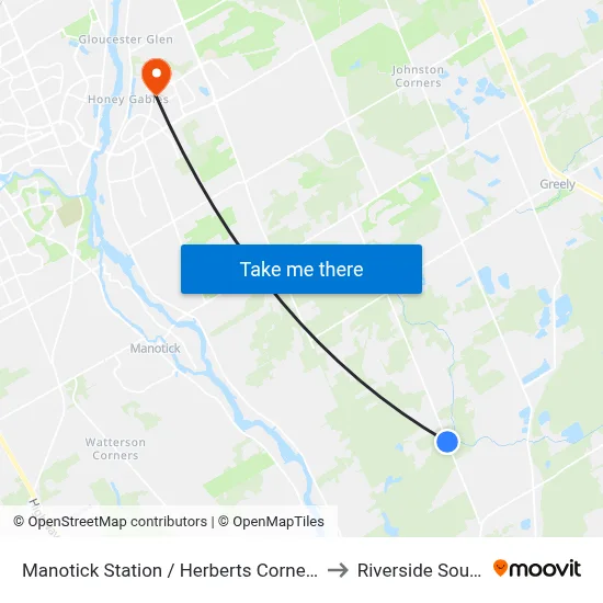 Manotick Station / Herberts Corners to Riverside South map