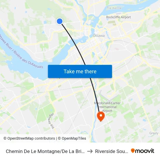 Chemin De Le Montagne/De La Brise to Riverside South map