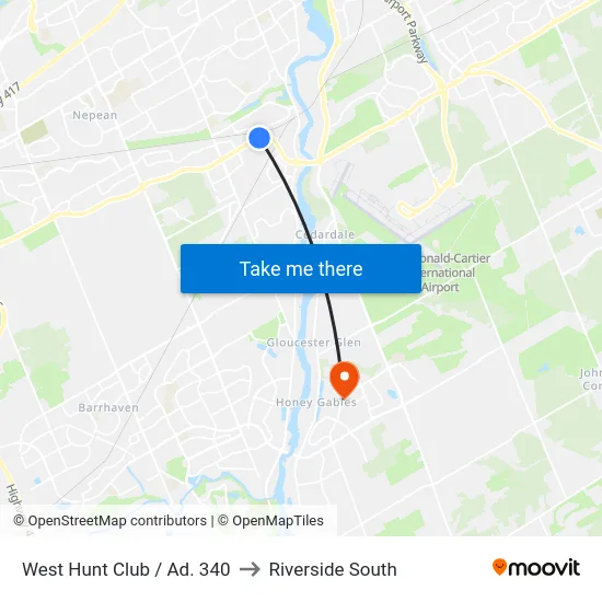 West Hunt Club / Ad. 340 to Riverside South map